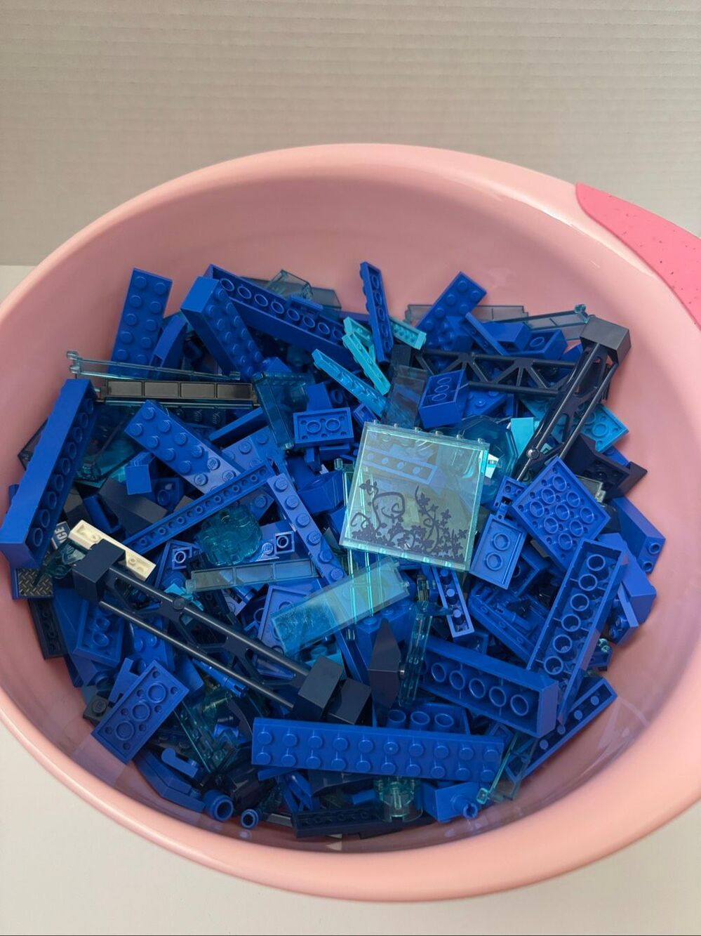 LEGO Various Shades of Blue Assorted Bricks Parts Bulk Washed 2 lbs 2.5 oz Bag
